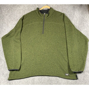 Dickies Sweater Mens 3XL Green Mock Neck 1/4 Zipper Warm